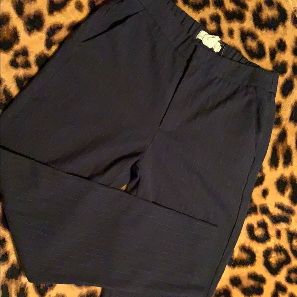 Navy Blue Pin Stripe Dress Pants